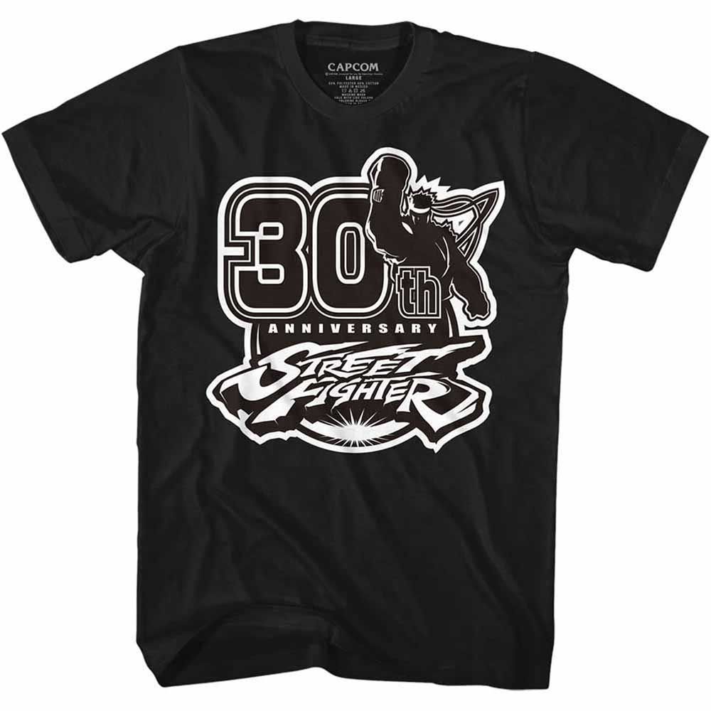 Black Street Fighter t-shirt featuring a Street Fighter Sf30Bw design