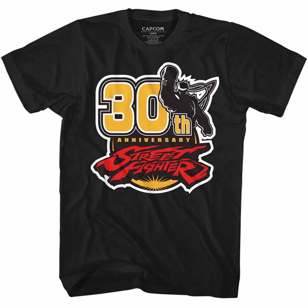 Black Street Fighter t-shirt featuring a Street Fighter 30Th design