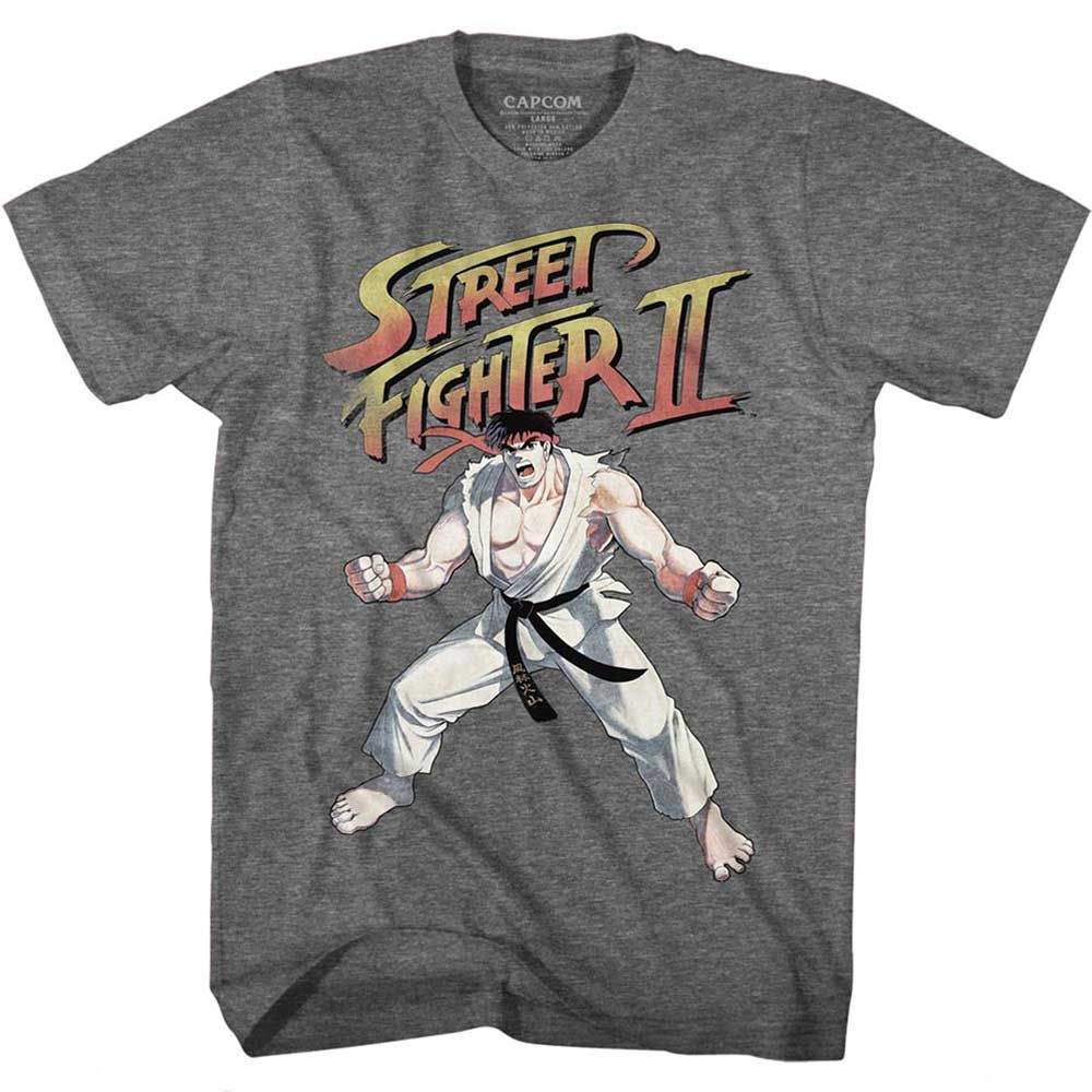Graphite Heather Street Fighter t-shirt featuring a Street Fighter Ryu design