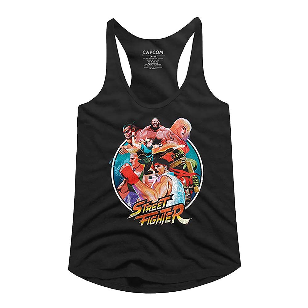Street Fighter Ladies Racerback - Group Circle