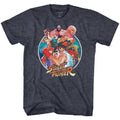 Navy Heather Street Fighter t-shirt featuring a Street Fighter Group Circle design