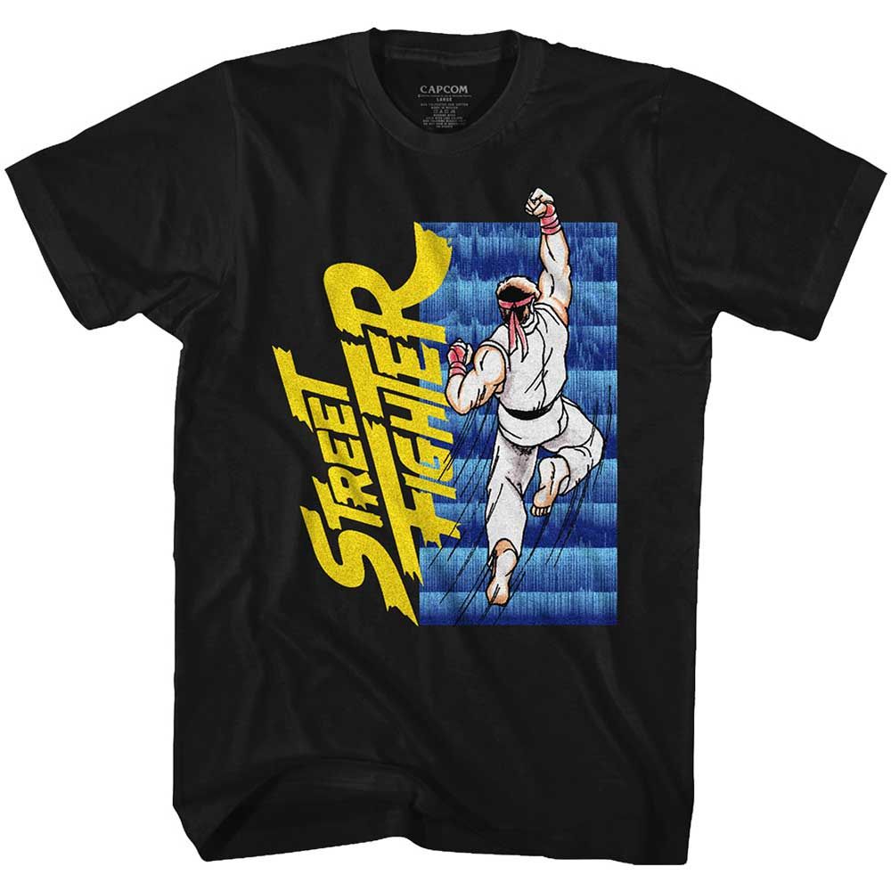 Black Street Fighter t-shirt featuring a Street Fighter Uppercuttin design