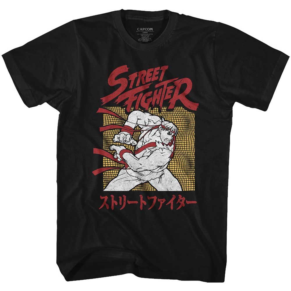 Black Street Fighter t-shirt featuring a Street Fighter Chi design