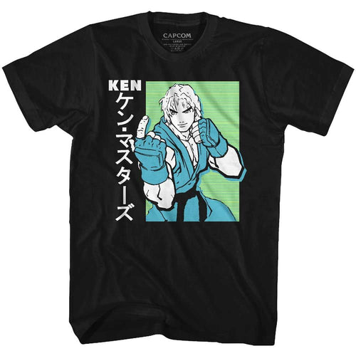 Black Street Fighter t-shirt featuring a Ken design
