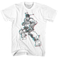 White Street Fighter t-shirt featuring a Street Fighter Glitch Fighter design