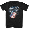 Black Styx t-shirt featuring a Styx Flag Guitar design