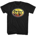 Black Styx t-shirt featuring a Wooden Nickel design