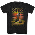 Black Styx t-shirt featuring a Ferryman design