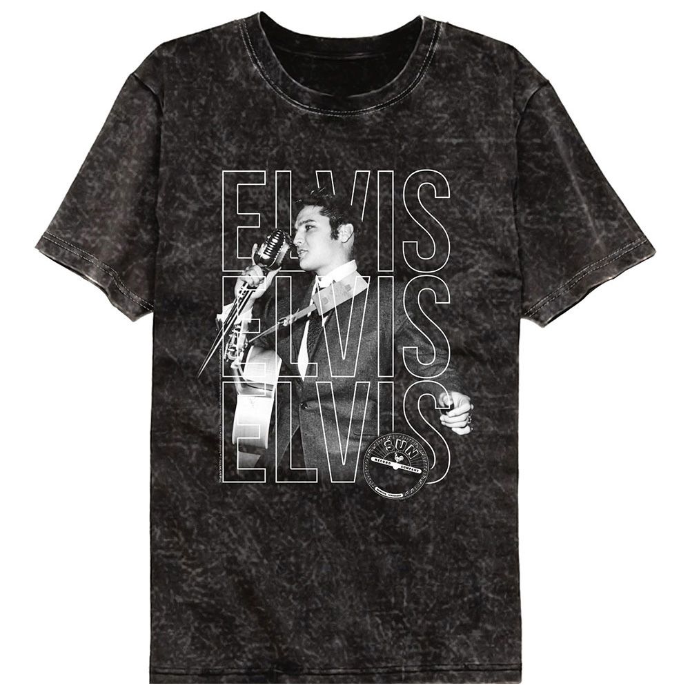 Elvis Sun Records Mineral Wash T-Shirt - Sun Records Elvis Repeat
