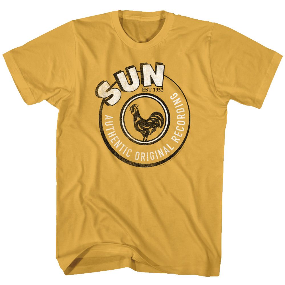Ginger Sun Records t-shirt featuring a Sun Records Authentic Recording design