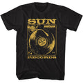 Black Sun Records t-shirt featuring a Sunrise Records Record Player design