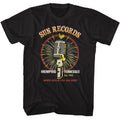 Black Sun Records t-shirt featuring a Sun Records Microphone Burst design