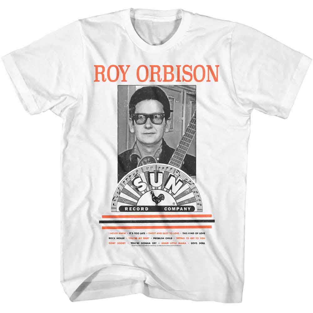 White Sun Records t-shirt featuring a Sun Records Photo and Singles design