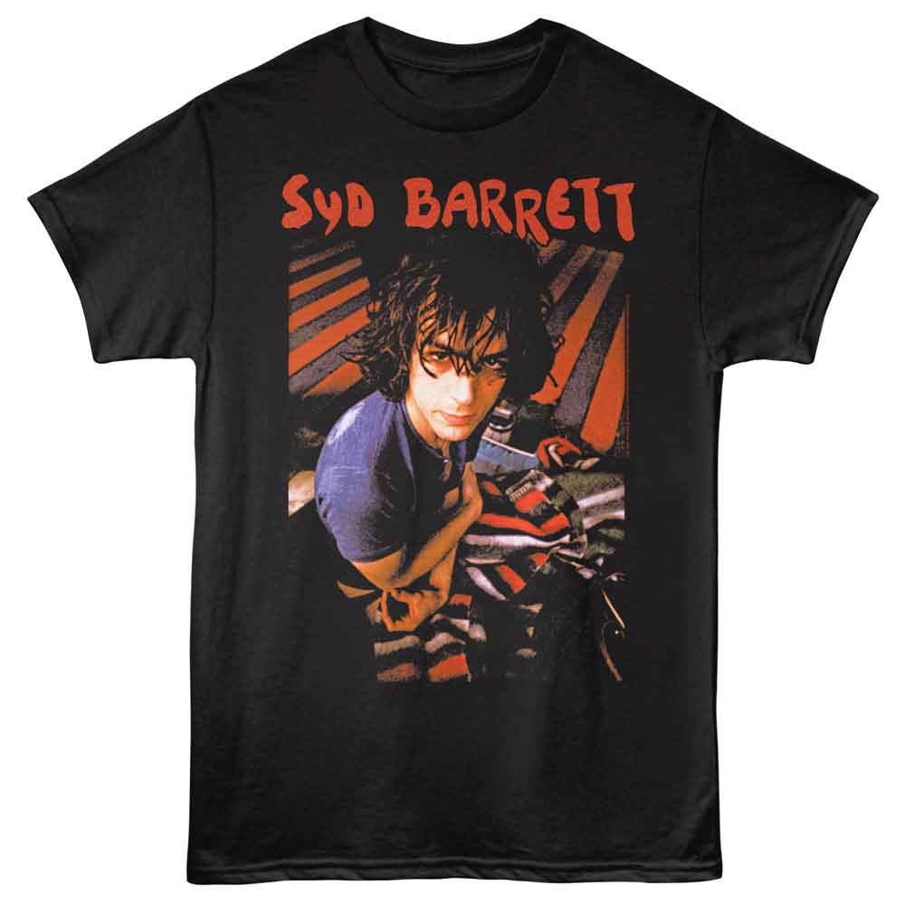 Black Syd Barrett t-shirt featuring a Syd Barrett Stripey design