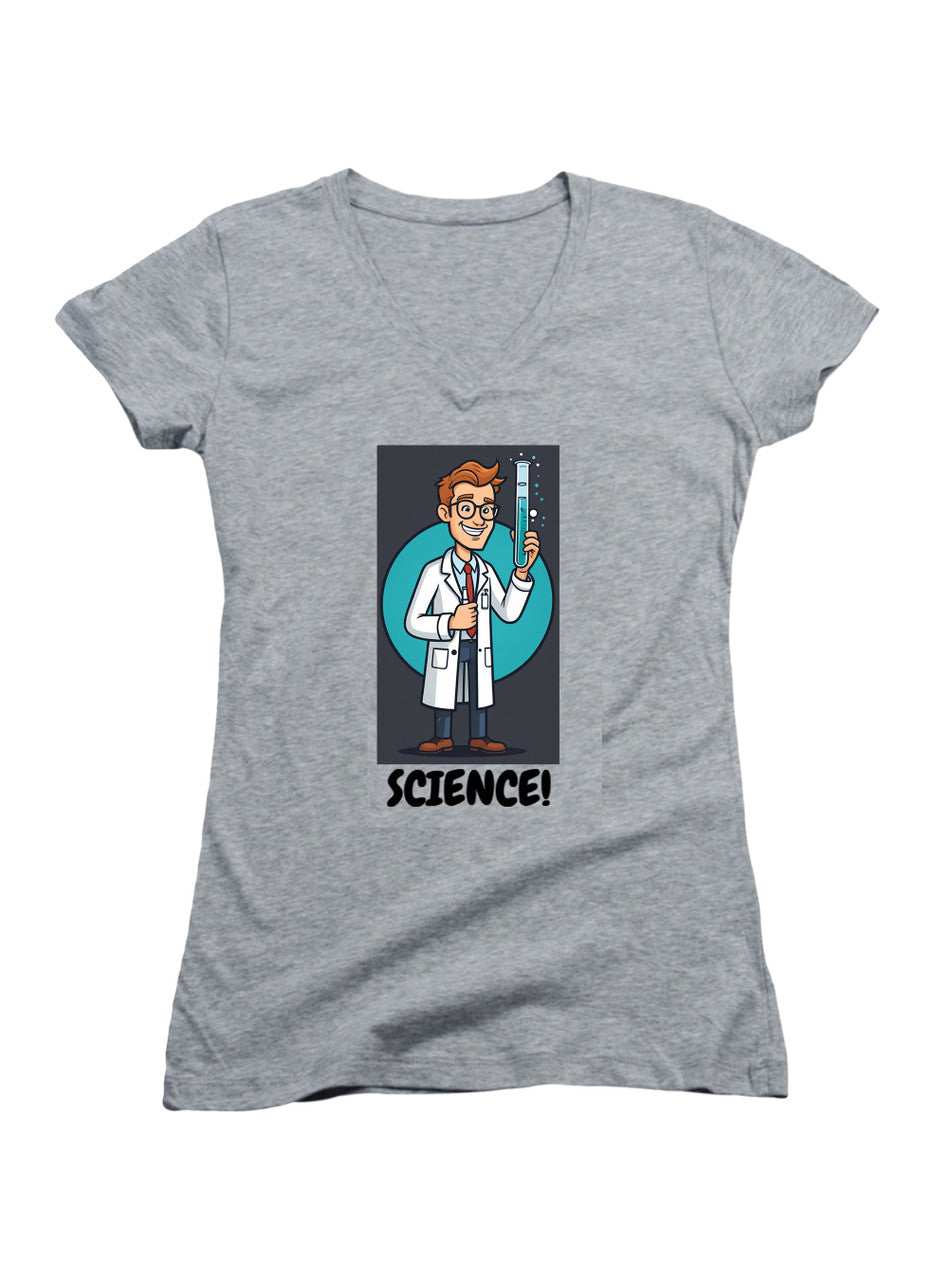 Gray Science! Juniors V-Neck T-Shirt