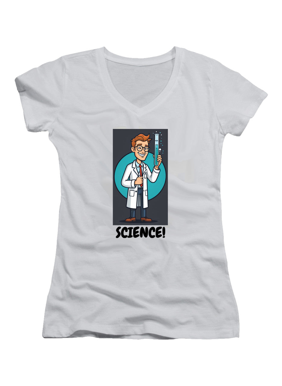 White Science! Juniors V-Neck T-Shirt