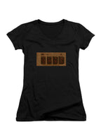 Black Self Destruct Juniors V-Neck T-Shirt