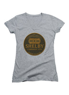 Gray Shelby Company Emblem Juniors V-Neck T-Shirt