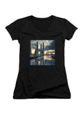 Black Shiny Future Juniors V-Neck T-Shirt