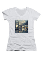 White Shiny Future Juniors V-Neck T-Shirt
