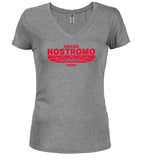 Gray Ship Logo Juniors V-Neck T-Shirt