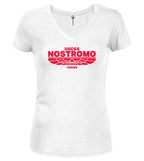 White Ship Logo Juniors V-Neck T-Shirt