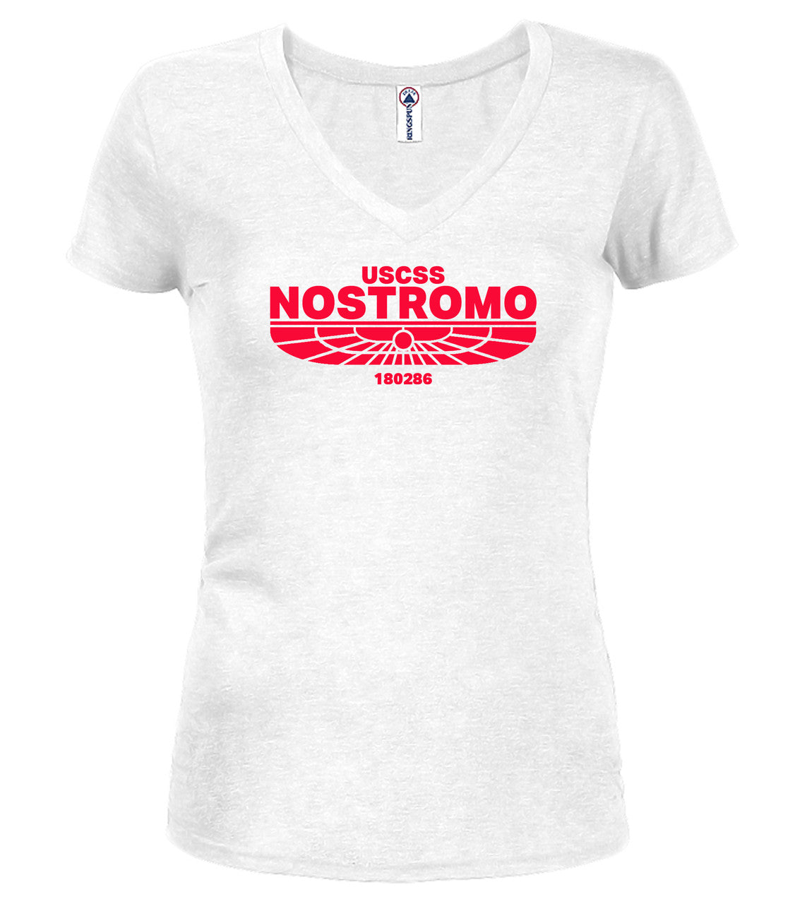 White Ship Logo Juniors V-Neck T-Shirt