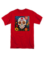 Red Sugar Skull Flowers T-Shirt