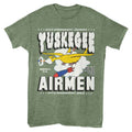 Military Green Heather Tuskegee Airmen t-shirt featuring a 477th Bomber Group design