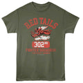Military Green Tuskegee Airmen t-shirt featuring a 302nd Fighter Squadron design
