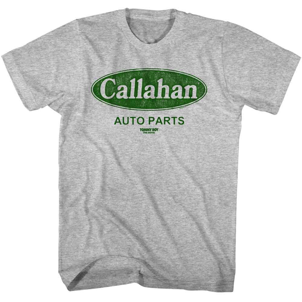 Gray Heather Tommy Boy t-shirt featuring a Callahan Auto Logo Gray Heather design