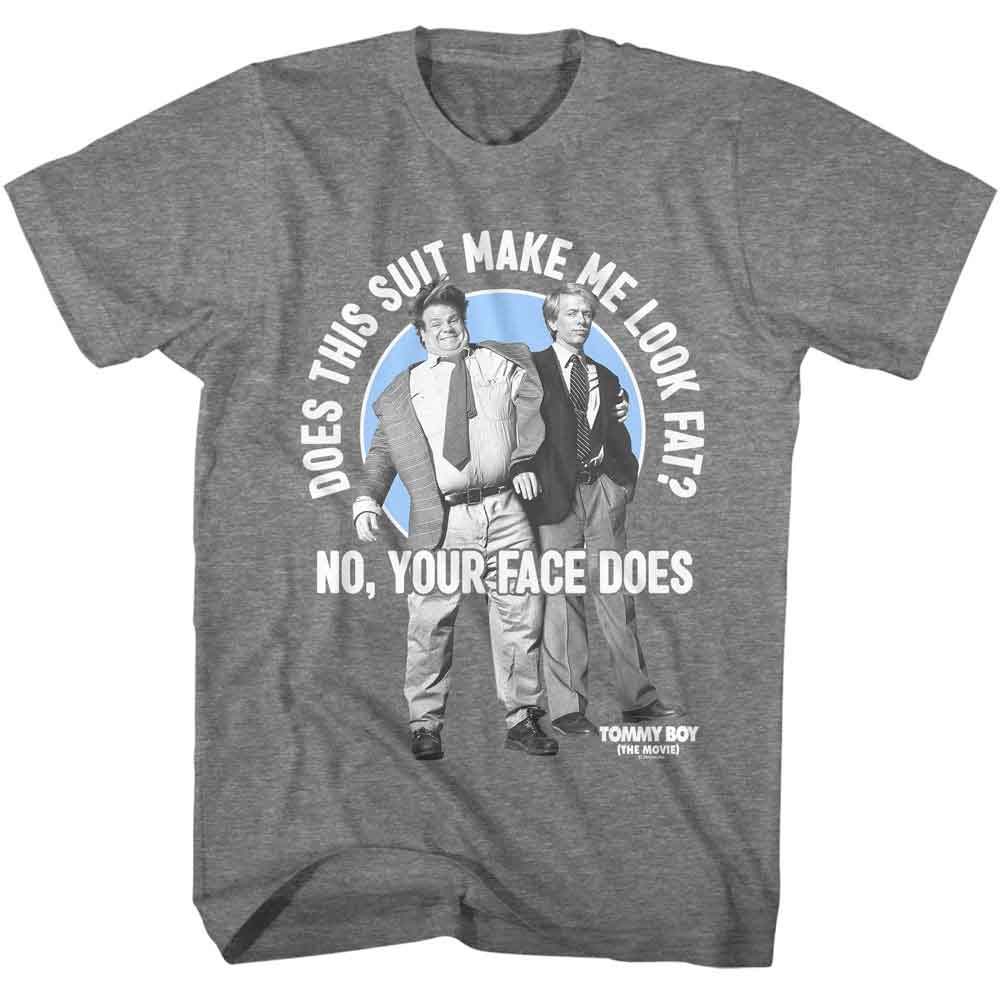 Graphite Heather Tommy Boy t-shirt featuring a Does This Suit design