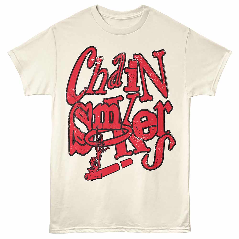 Natural The Chainsmokers t-shirt featuring a Jumbled Text design