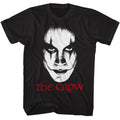 Black The Crow t-shirt featuring a The Crow face design