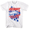 White Talladega Nights t-shirt featuring a Dennit Racing design