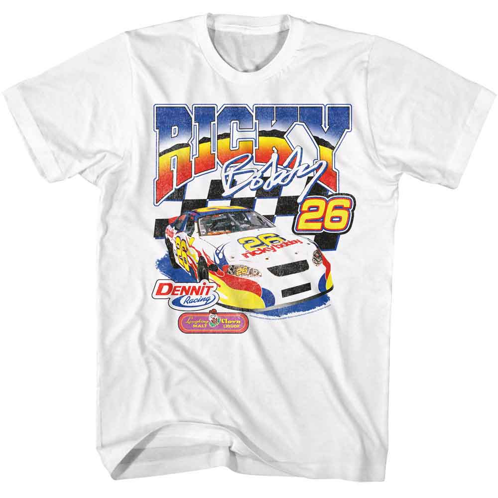 White Talladega Nights t-shirt featuring a Sponsored design