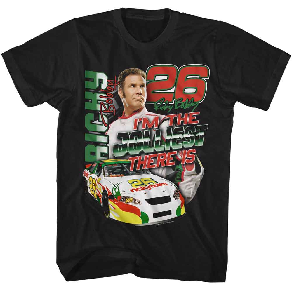 Black Talladega Nights t-shirt featuring a Talladega Nights Talladega Nights Jolliest There Is design