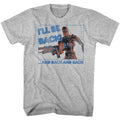 Gray Heather The Terminator t-shirt featuring a Terminator Be Back design
