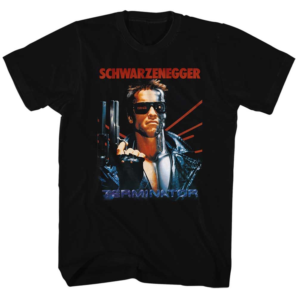 Black The Terminator t-shirt featuring a Terminator Schwarz design