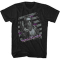 Black The Terminator t-shirt featuring a Terminator Purple design