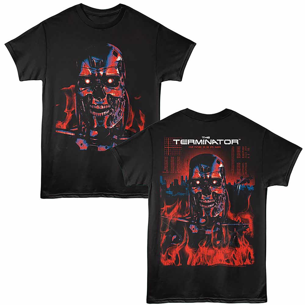 Black The Terminator t-shirt featuring a Your Future design