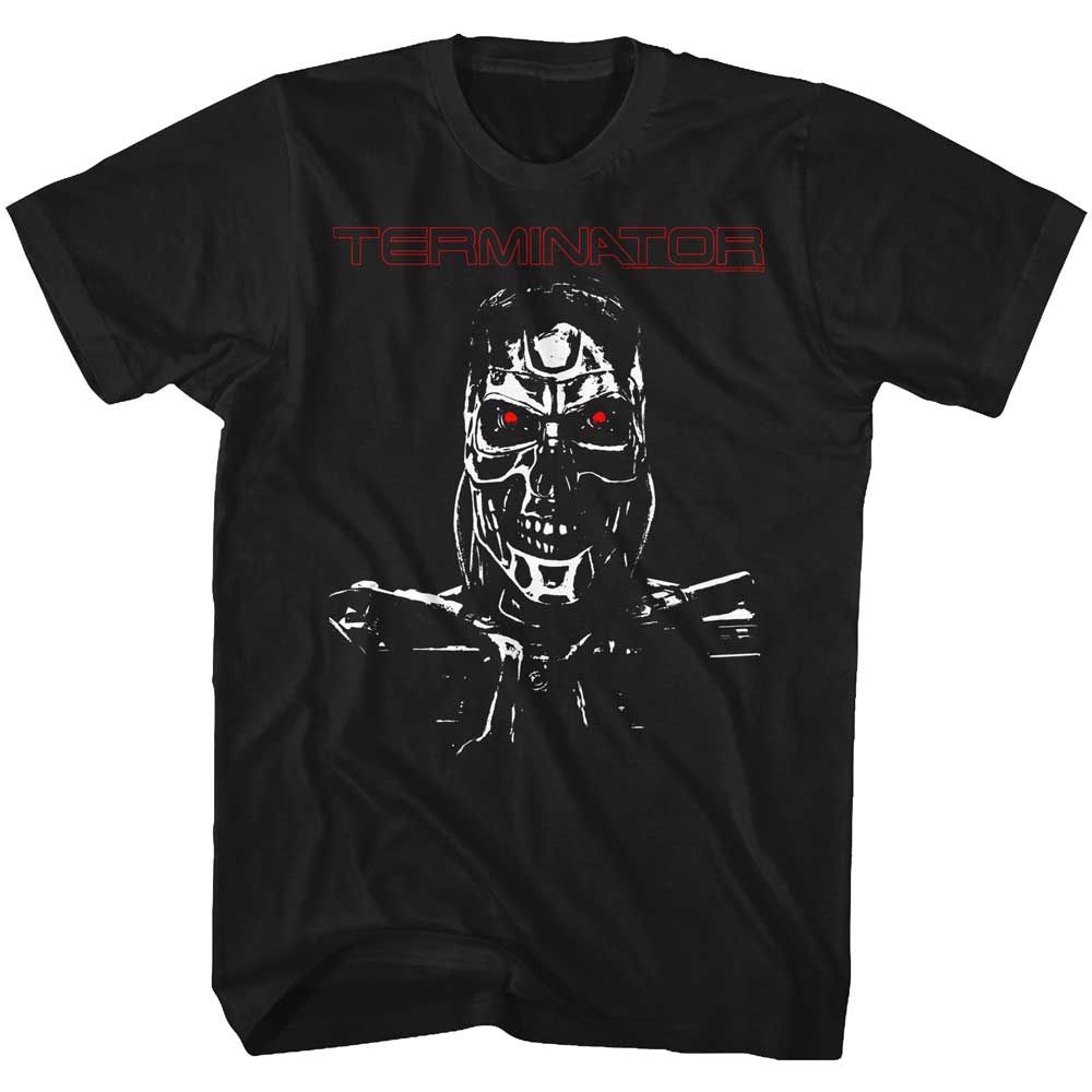 Black The Terminator t-shirt featuring a Terminator Second Term design