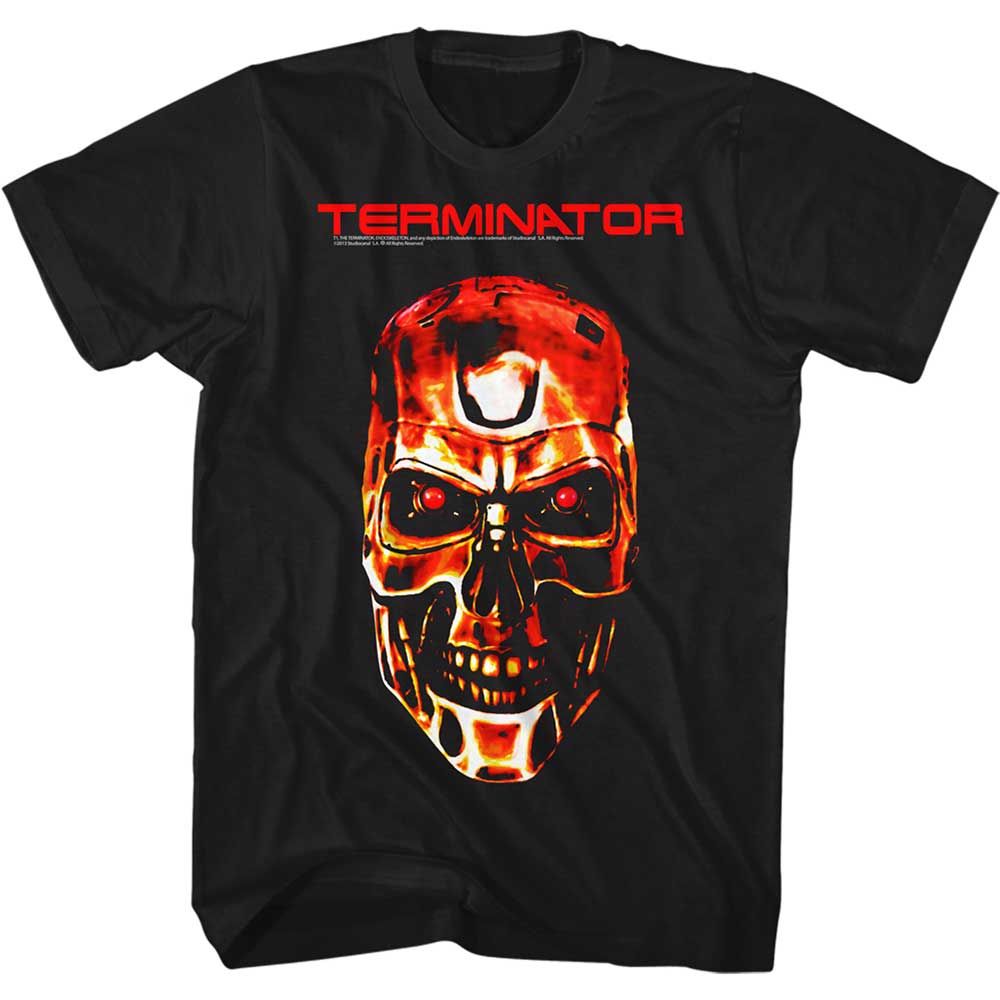 Black The Terminator t-shirt featuring a Terminator Redterm design