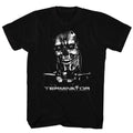 Black The Terminator t-shirt featuring a Terminator Chrome design