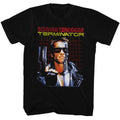 Black The Terminator t-shirt featuring a Terminator Grid design