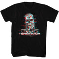 Black The Terminator t-shirt featuring a Terminator Glitch design