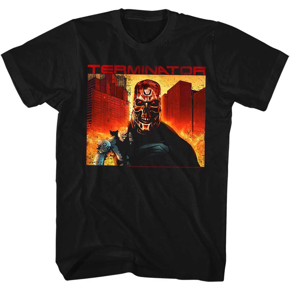 Black The Terminator t-shirt featuring a Terminator Endgame design