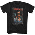 Black The Terminator t-shirt featuring a Terminator Vhs 3d design