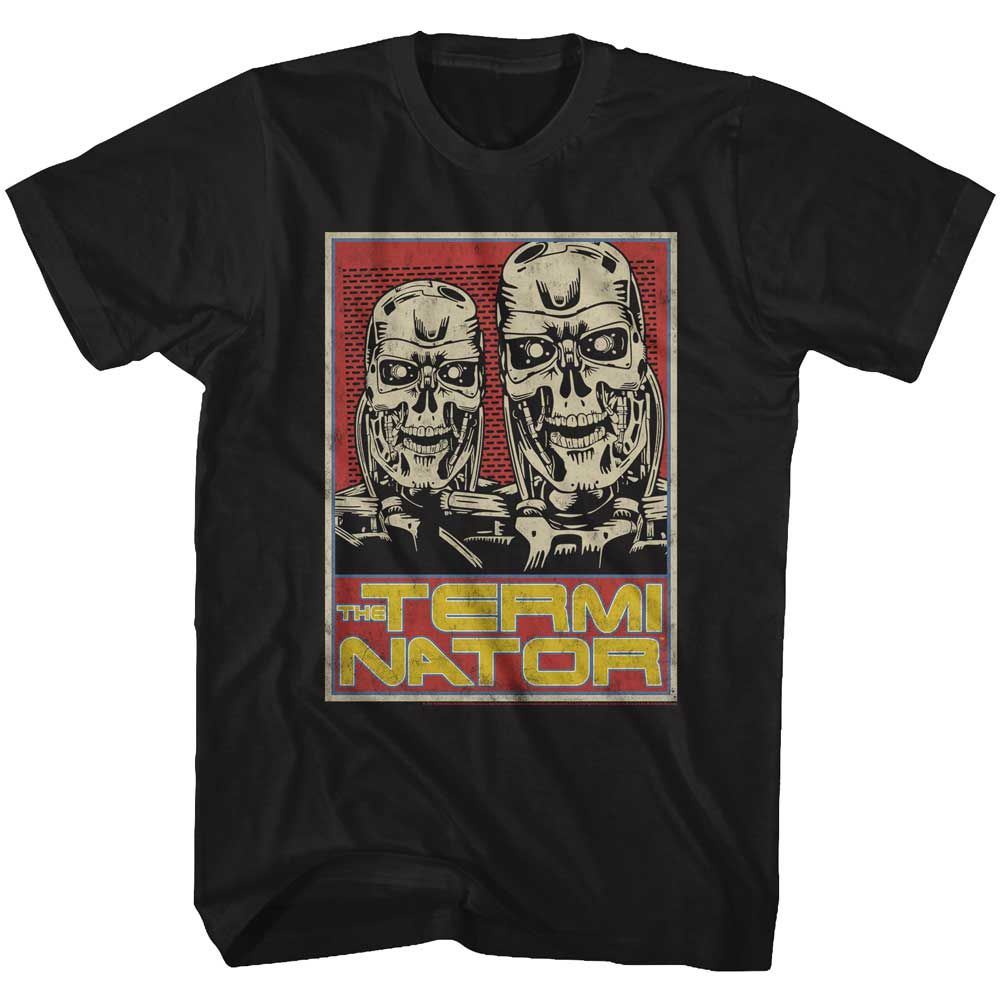 Black The Terminator t-shirt featuring a Terminator T800S design