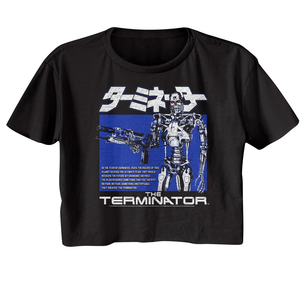 The Terminator Ladies Crop Top - Terminator Endoskeleton Box